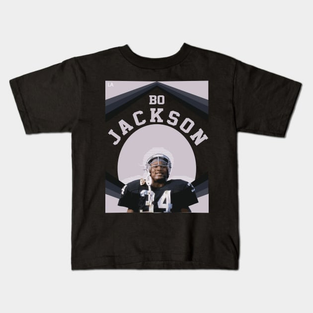 Bo Jackson Raiders Kids T-Shirt by KC Designs